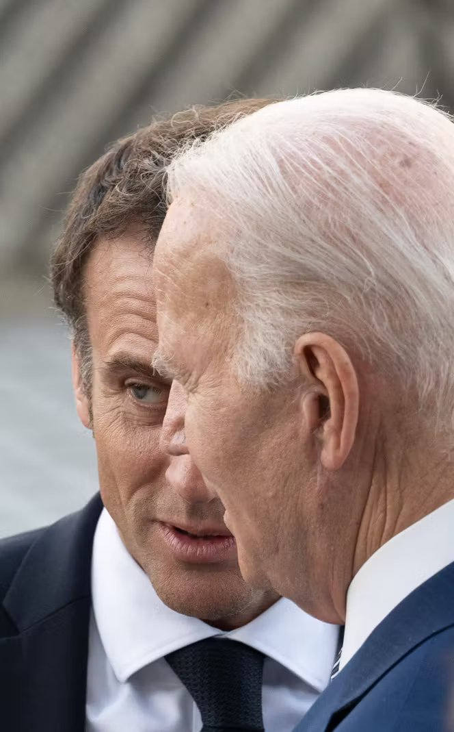 Emmanuel Macron et Joe Biden, à Hiroshima (Japon), le 20 mai 2023.