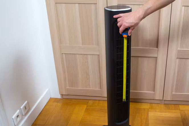 Malgré la taille élevée du ventilateur colonne Princess, la grille d’aération ne mesure que 46 cm de haut. Mais l’efficacité est malgré tout remarquable