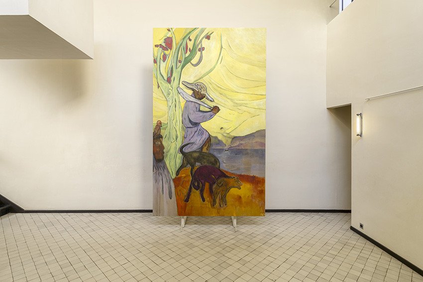 Vue de l'exposition « Peter Doig » présentée à la Maison La Roche de Le Corbusier à Paris en 2026. © FLC / ADAGP / Courtesy Peter Doig / Photographe Nicolas Brasseur