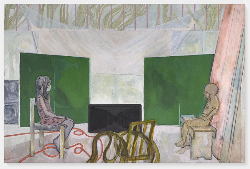 Peter Doig, Studio painting (2 girls) © Peter Doig. All Rights Reserved.Courtesy of the Artist