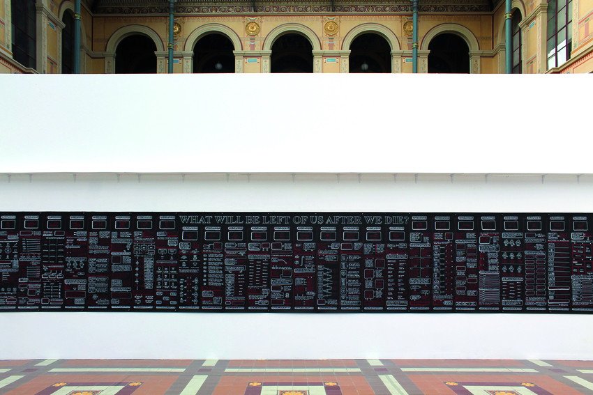 Juliette Green, What Will be Left of Us after We Die, encre sur papier, 1 x 10 m, 2021, copyright : ADAGP.