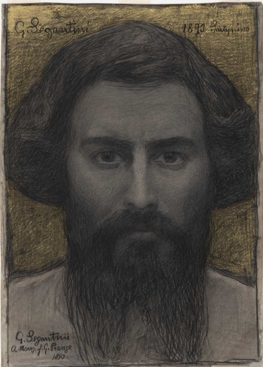 Giovanni Segantini, <i>Autoportrait</i>, 1893, crayon sur papier, 35,5 x 25,5 cm, Saint-Moritz, Segantini Museum. ©Stephan Schenk.