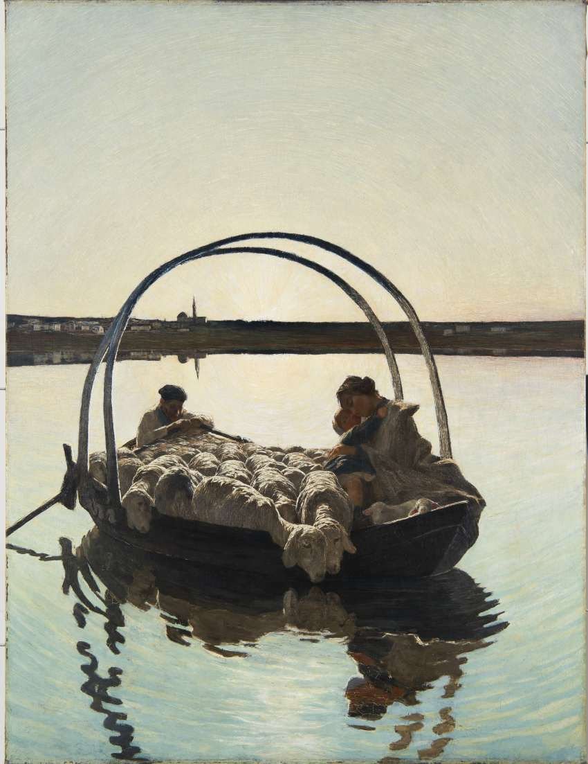 Qui est Giovanni Segantini, maître oublié de l’art moderne italien, révélé ce printemps au musée Marmottan Monet à Paris ? 4 Giovanni Segantini, <i>Ave Maria à la traversée</i>, 1886-1888, huile sur toile, 121,2 x 92,2 cm, Saint-Moritz, Segantini Museum. ©Stephan Schenk.