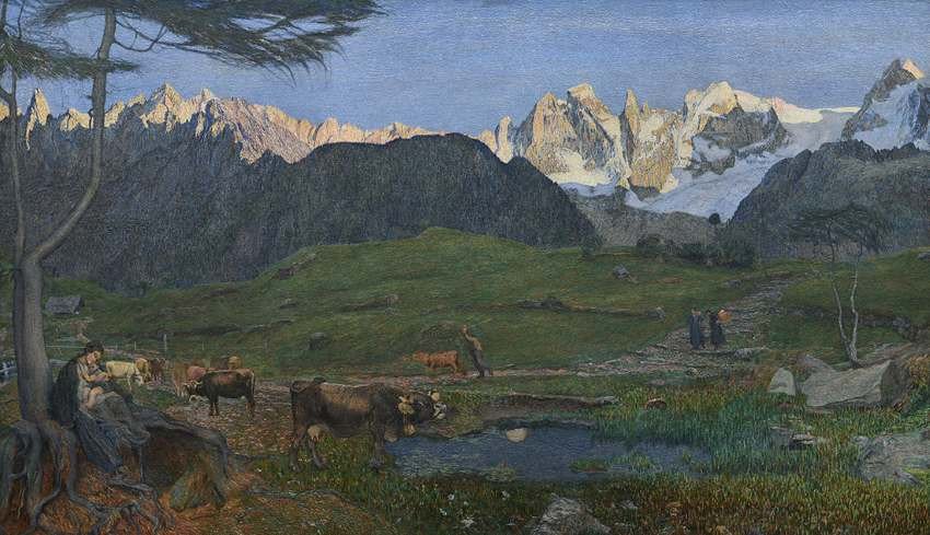 Qui est Giovanni Segantini, maître oublié de l’art moderne italien, révélé ce printemps au musée Marmottan Monet à Paris ? 8 Giovanni Segantini, <i>La Vie</i>, 1896-1899, huile sur toile, 193 x 322 cm Saint-Moritz, Segantini Museum. ©Stephan Schenk.
