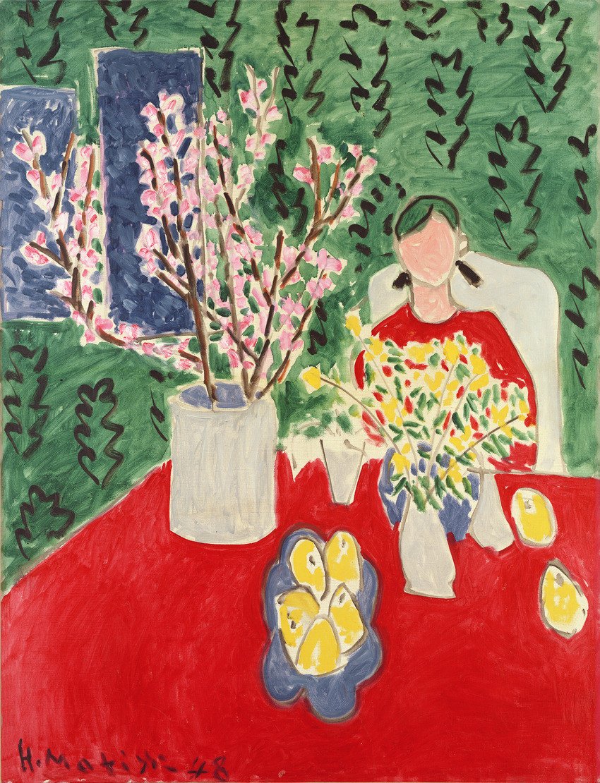 Henri Matisse, Branche de prunier, fond vert, 1948, huile sur toile, 116 x 88,9 cm, Turin, Pinacoteca Agnelli. © Bridgeman Images/Succession H. Matisse