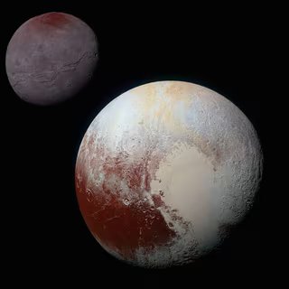 14 juillet 2015 : la sonde New Horizons avait vu un détail sur Pluton que les scientifiques viennent de comprendre 1 Vue globale de Pluton et Charon lors de la visite historique de la sonde New Horizons. © Nasa, SwRI, JHUAPL