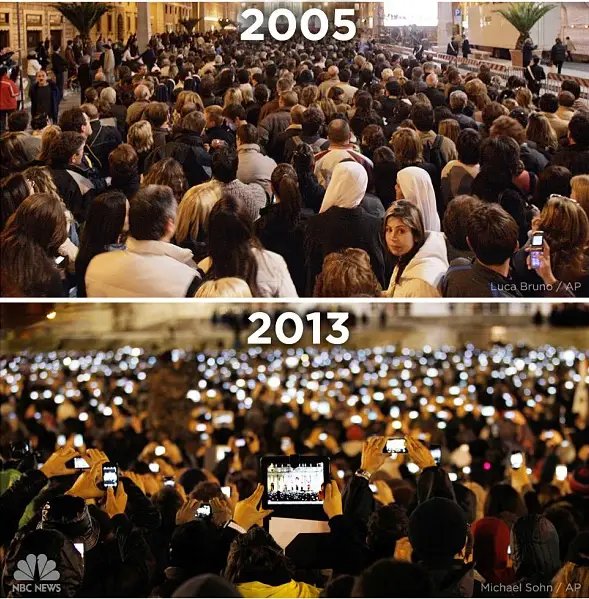 L’image qui a stupéfié le monde : regardez ce que le smartphone a changé en seulement huit ans 1 smartphones pape