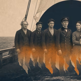 Ils étaient dix à bord de la Mary Celeste. Neuf jours plus tard, le navire avançait seul, et leur trace s’arrêtait là. Image générée à l'aide d'un outil IA. © Xavier Demeersman, ChatGPT