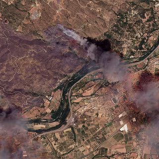 116 000 hectares brûlés avant même août : les 7 facteurs qui ont fait basculer la France dans le désastre 1 Du 4 au 11 juillet 2026, l'incendie de Trévillach a ravagé près de 5 000 hectares dans les Pyrénées-Orientales. Le 5 juillet, en pleine phase active du sinistre, un satellite de la constellation Planet a capturé cette image, révélant l'ampleur des panaches de fumée, la progression du front de feu et l'ampleur des dégâts. © Planet Labs