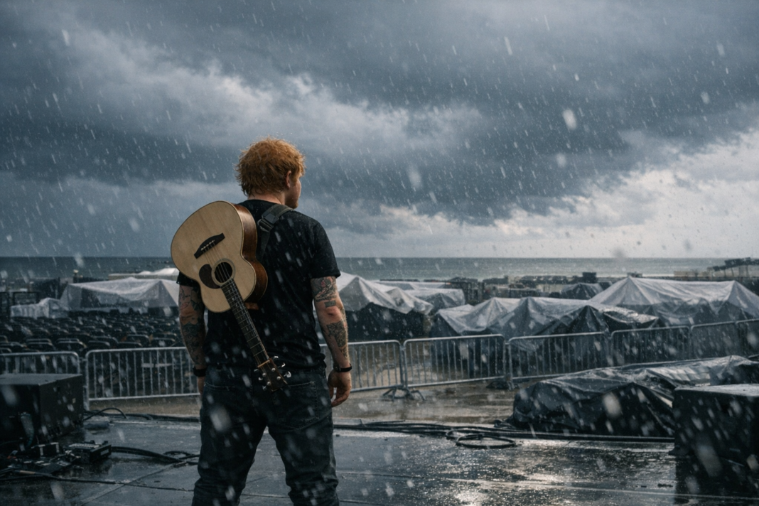 Ed Sheeran contraint d'annuler deux concerts face à une tempête sur la côte nord‑est des Etats‑Unis Ed Sheeran contraint d'annuler deux concerts face à une tempête sur la côte nord‑est des Etats‑Unis