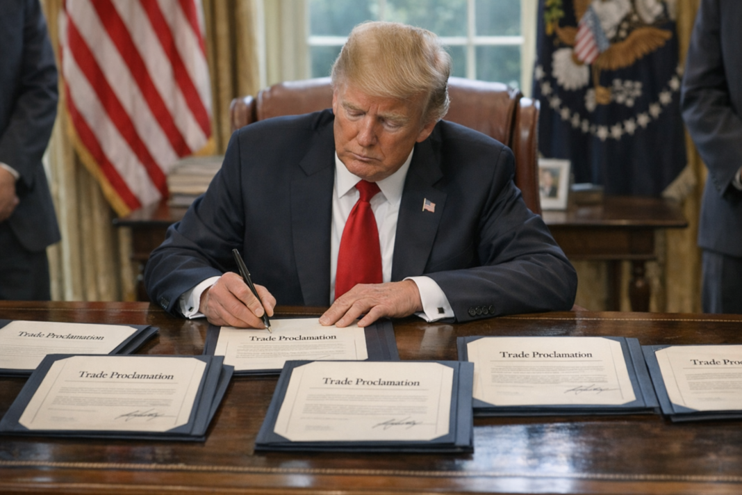 Donald Trump signe cinq proclamations touchant le commerce avec le Canada