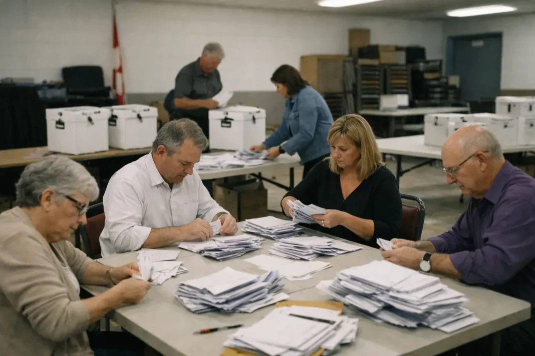 Référendum en Alberta : les bureaux ont fermé, le dépouillement commence Référendum en Alberta : les bureaux ont fermé, le dépouillement commence